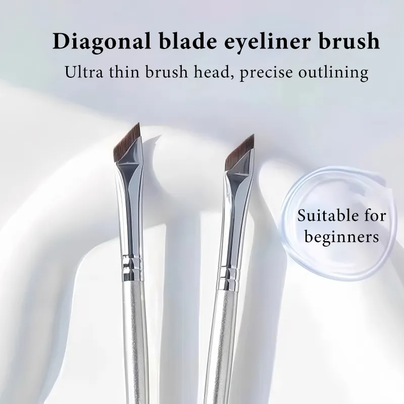 Sickle Eyeliner Brush Diagonal Eyebrow Brushes Blade Brush Undereyelid To Sleeping Silkworm Detail Brush Ultra-thin Makeup Tools — image 2