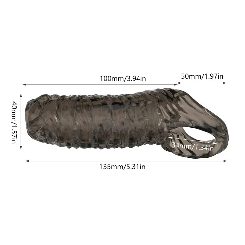 Penis Ring Male Realistic Penis Sleeve Extender Cock Sleeve Enlargement Delay Ejaculation Cock Ring Reusable Sex Toy — image 6