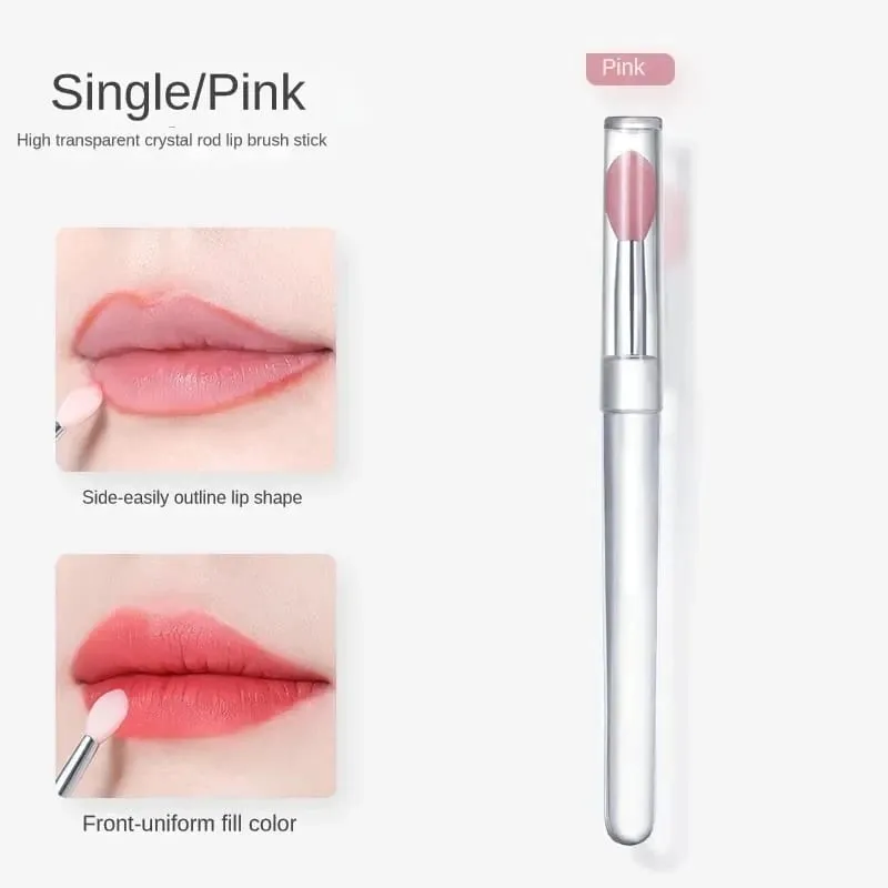 1/2/3/4pcs Portable Silicone Lip Brush With Cover Soft Multifunctional Lip Balm Applicator Lipstick Lipgloss Makeup Brushes — image 5