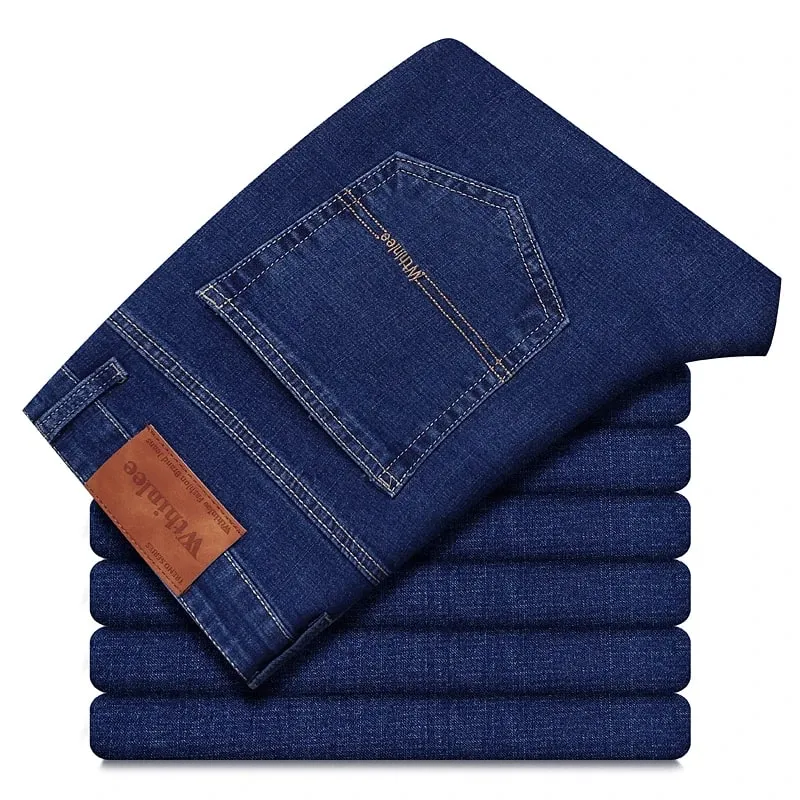 2026 Stretch Stretch Fashion Classic Blue Black Work New Business Men's Jeans Casual StraightDenim Trousers Male Brand Clothing — image 6