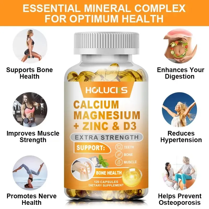 Organic Calcium Support Supplements with Magnesium Zinc & D3 Strengthen Bone Teeth & Nerve Wellness for Daily Life — image 3