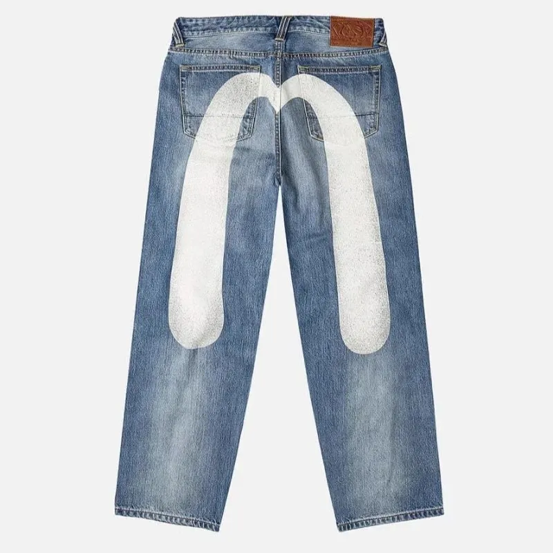Trend Arrival Jeans Mens Loose Fit Tapered Casual Streetwear Fashion Print High Waist Straight Leg Denim Pants Harajuku Unisex — image 4