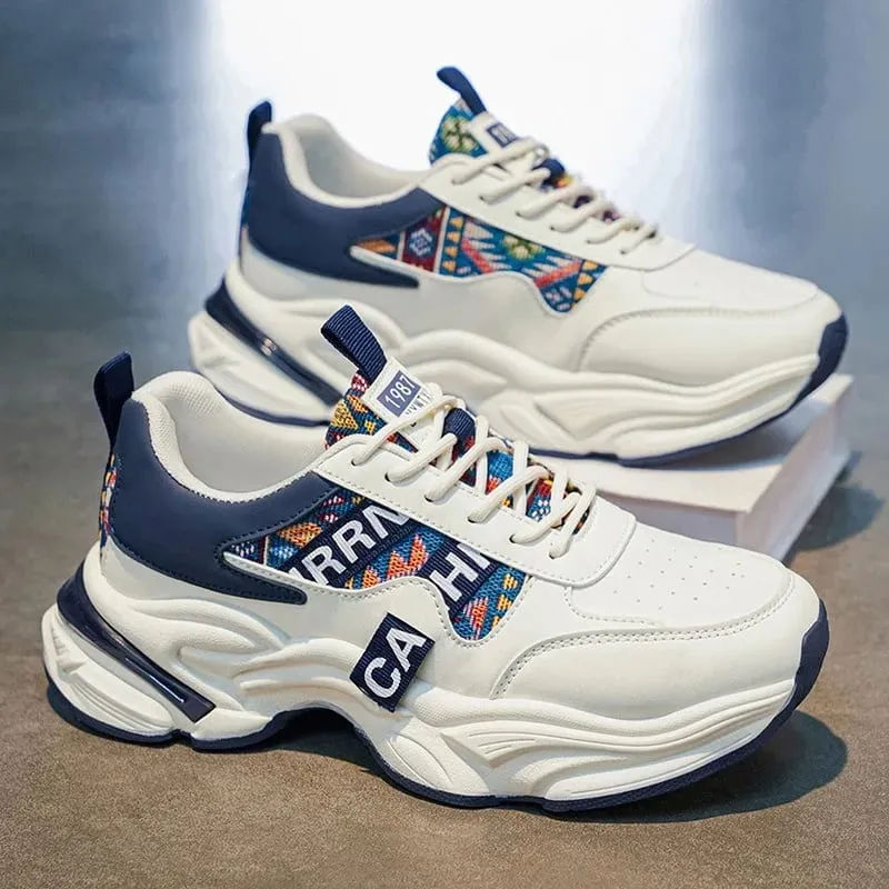 2026 Men Korean High Top Sneakers Spring Breathable Anti Slip Platform Running Shoes Outdoor Wear-resistant Running Sports Shoes — image 4
