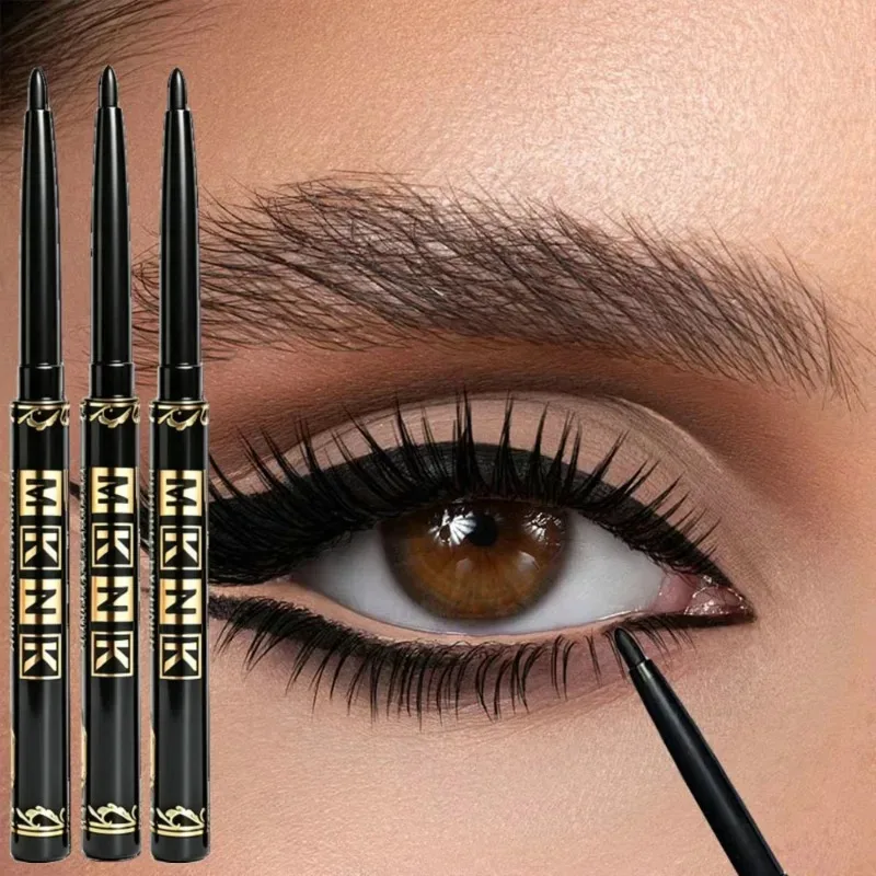 1-12pcs Waterproof Black Eyeliner Pencil Smudge-Proof Easy Twist Application Eye Gel for Beginner-Friendly Bold Punk Eye Makeup
