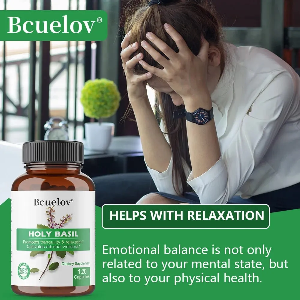 Holy Basil Tulsi Extract Capsules Support Adrenal Immune Respiratory & Daily Calm Wellness Stress & Anxiety Relief — image 5