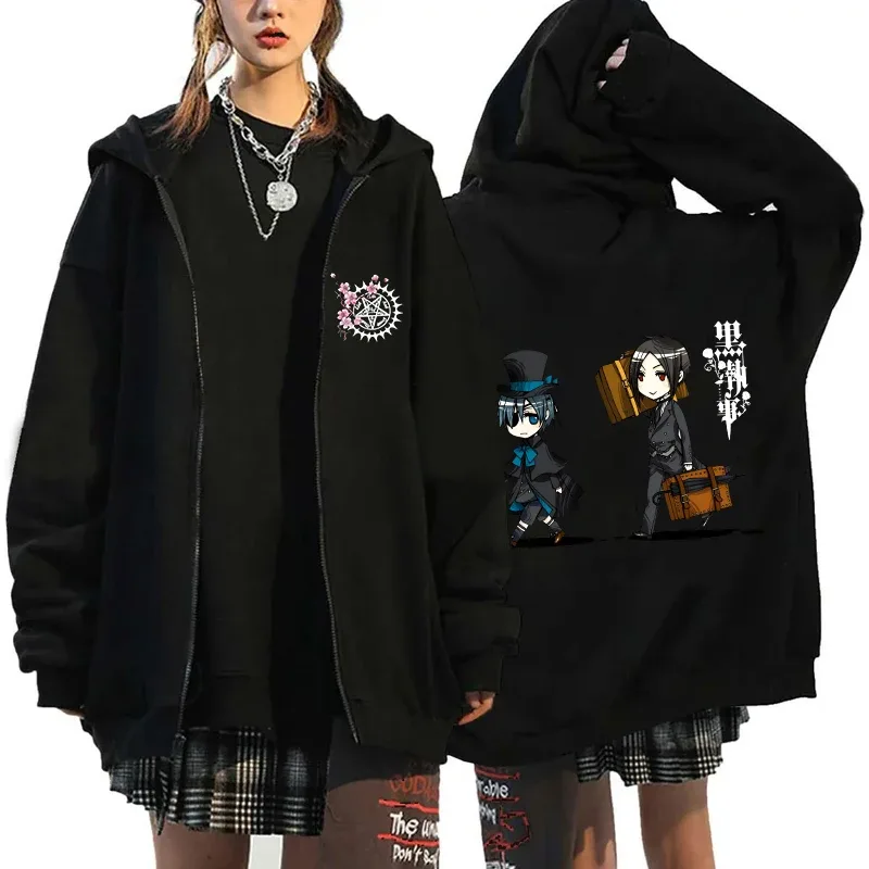 2025 Hot Aniem Cosplay Tops Black Butler Zipper Hoodie Fashion Autumn Winter Long Sleeve Sweatshirts Zipper Jacket For Man Woman — image 14