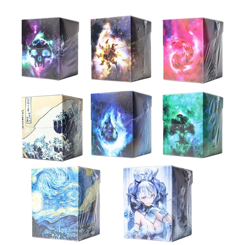 100+ BASIC LANDS Plastic Trading Card Box Holds Double-Sleeved Cards TCG/CCG Storage Card Deck Case for MTG/YGO With Two Divider — image 1