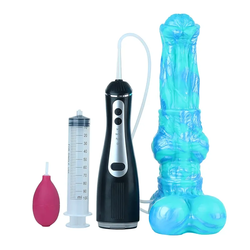 矽膠電動噴射幻想假陽具帶吸盤前列腺按摩器射精陰莖性玩具女式男式