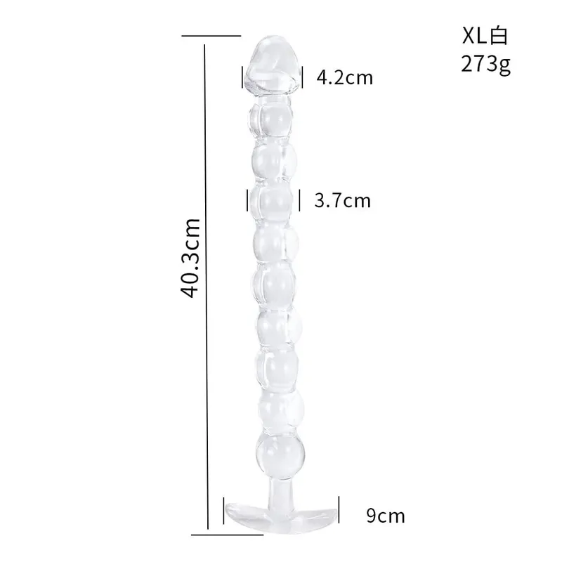 40cm Glass Dildo Artificial Penis Dick Crystal Anal Bead Butt Plug Prostate Massage Masturbate Sex Toy For Adult Women — image 10