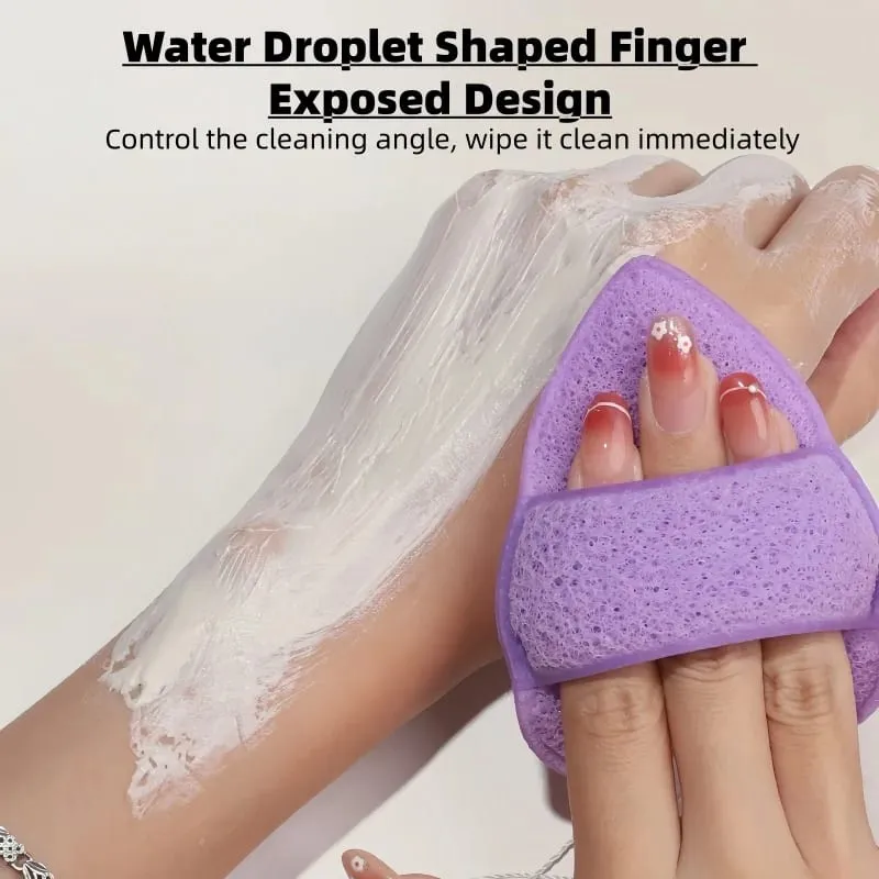 4PCS/Lot Natural Exfoliating Pocket Face Cleansing Puff New Water Drop Shape Konjac Sponge Cosmetic Puff Face Cleaning Tool — image 5