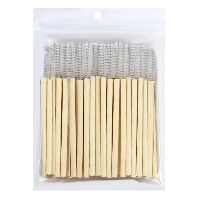 50Pcs Bamboo Handle Eyelash Brushes Mascara Wands Applicator Eye Lashes Extension Brush Eyebrow Spoolie Brushes Makeup Tool — image 14