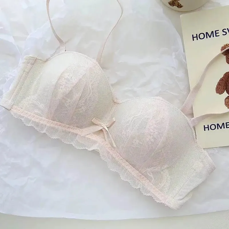 Ensemble de soutien-gorge demi-tasse en dentelle française, Push Up sans fil, petite poitrine, améliore le levage, Anti-affaissement, confort, ensemble de Lingerie Sexy pour femmes — image 12
