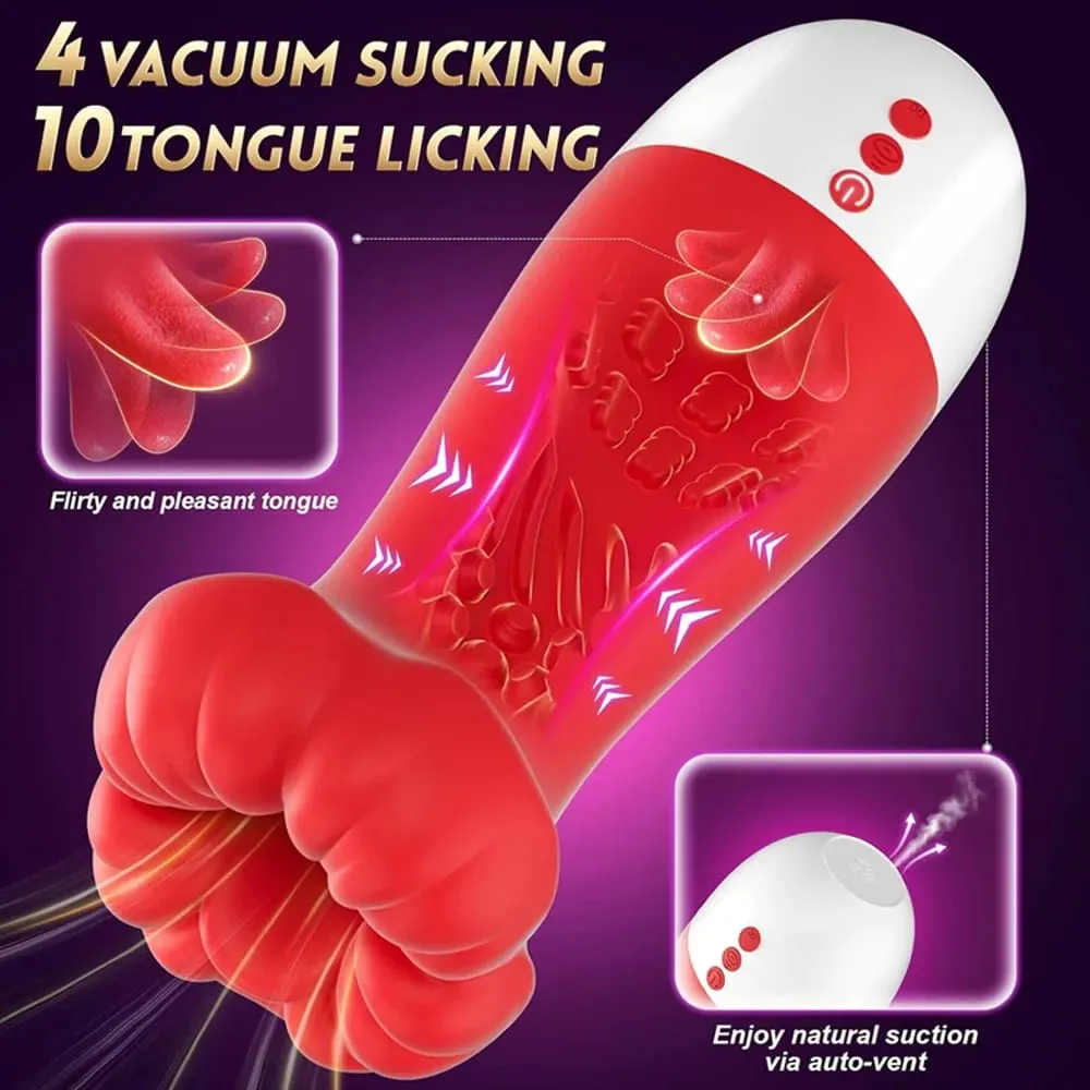 Pocket Pussy Squeezable Sleeve Penis Pump Male Maturbator 3 Natural Blowjob Sucking &10 Licking Vibrating Stroker Adult Sex Toys