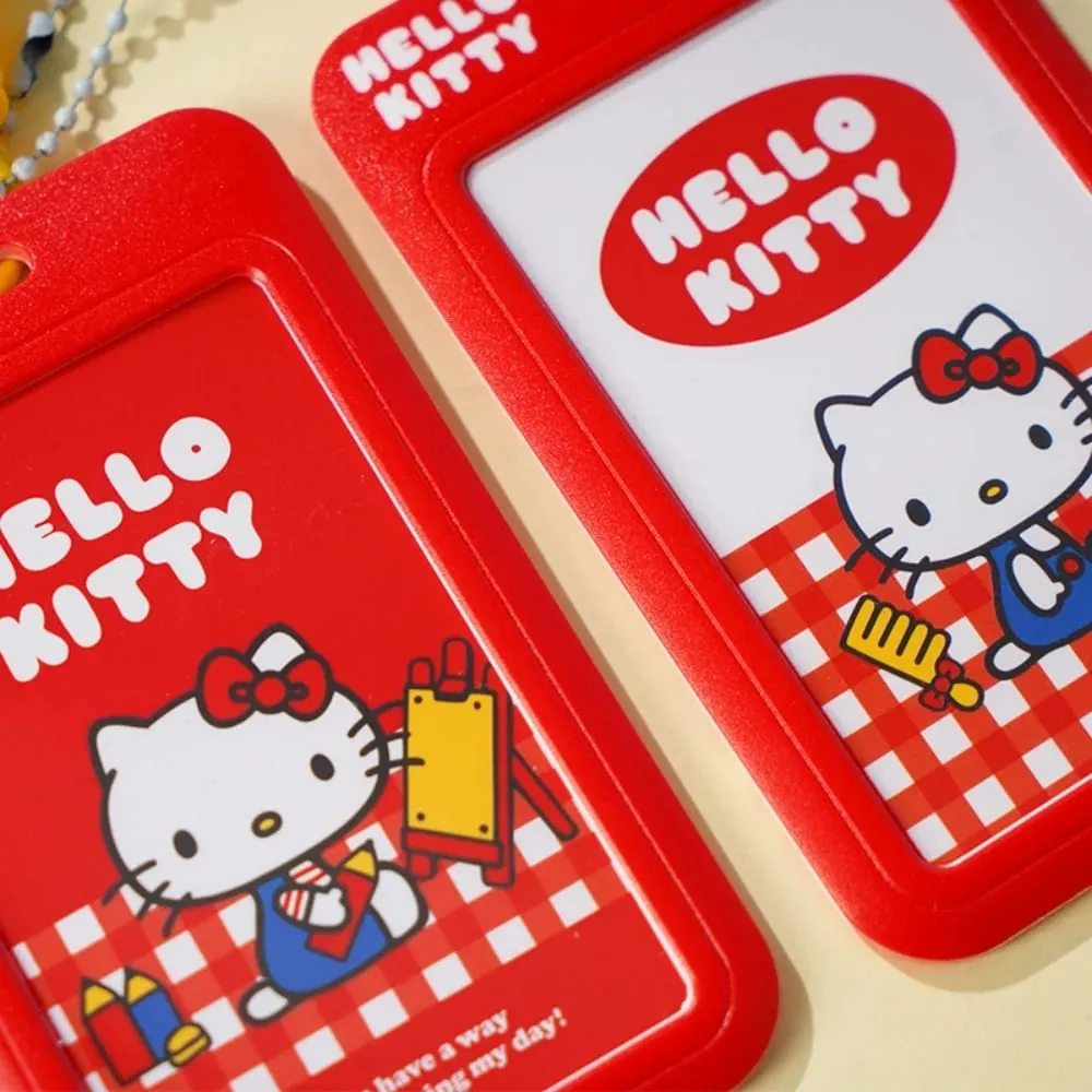Genuine Sanrio Hello Kitty Slide ID Tag Name Identity Badge Holder Reel Working Permit Case Staff Employee Pass Work Card Gifts — image 4