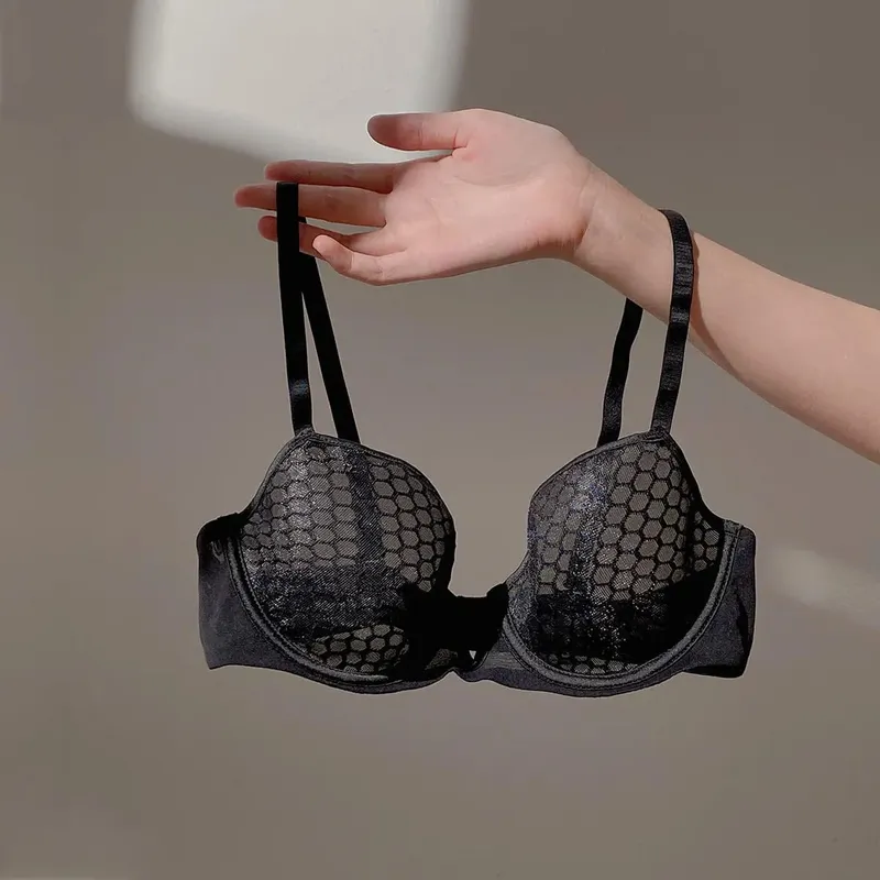 Full Bust Ladies Ultra-Thin Minimizer Bra Set Summer Soft Underwire Side Support Anti-Sagging Comfort Lingerie