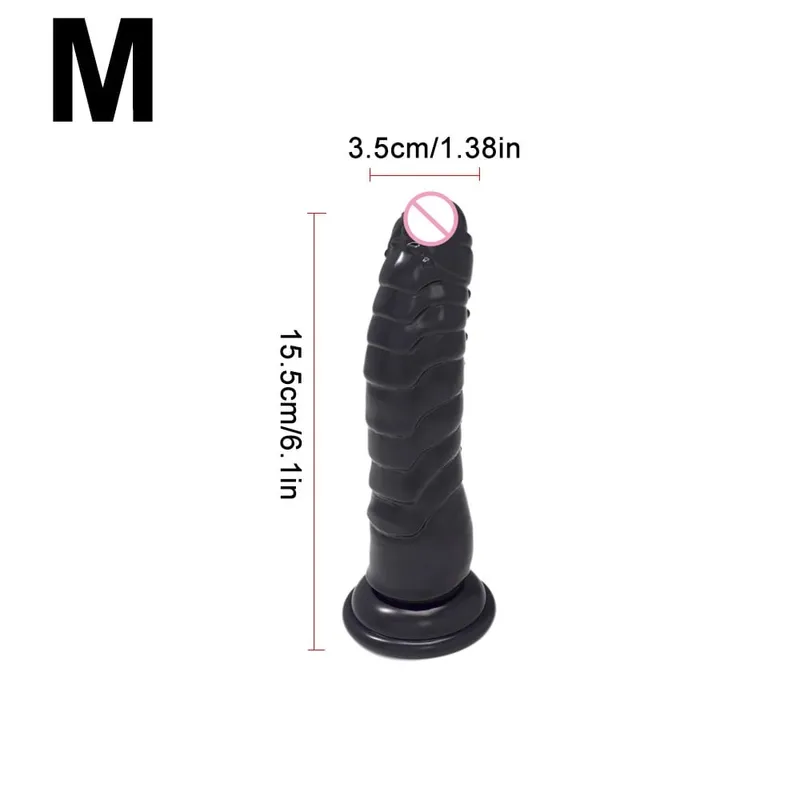 Realistico vibratore nero con forte base a ventosa, morbido giocattolo sessuale per pene per donne e uomini, giocattolo adulto vaginale anale a mani libere in M — image 8