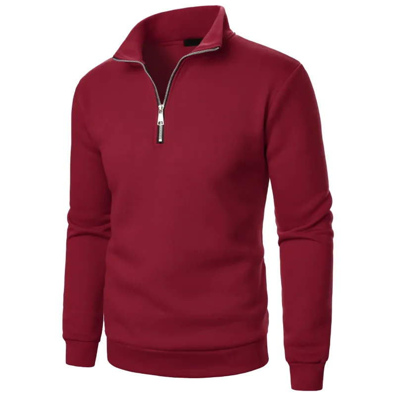 Men's Zip Turn Down Collar Sweatshirts Spring Male Solid Color Loose Pullover Coats BSD-ZW160 — image 11