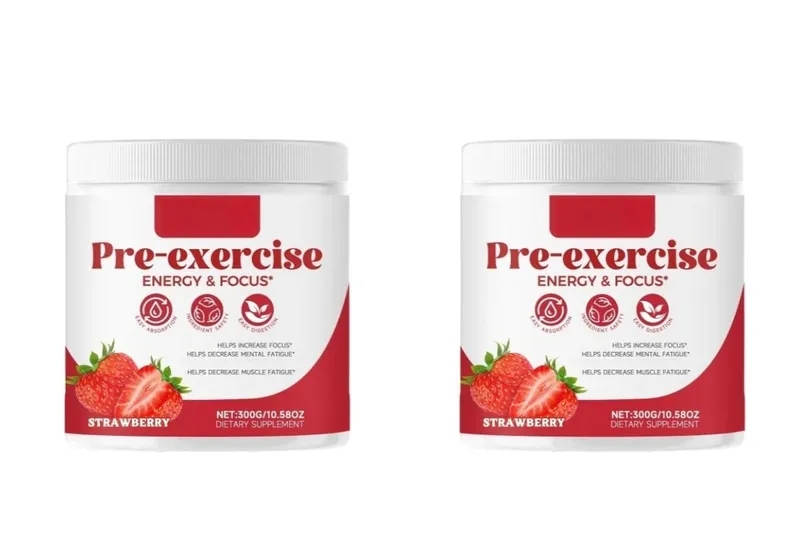 Pre-Workout Powder Energy and Focus Support Support Muscle Recovery Strawberry Flavor Daily Health Care 300g — image 7