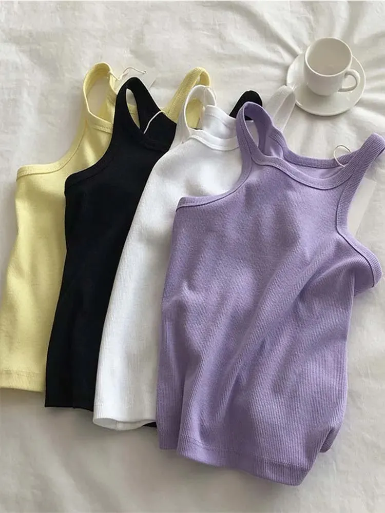 2024 Canotte da donna Canotte sexy ritagliate Top femminile Canotta estiva da donna Camis Abiti sportivi bianchi neri per le donne
