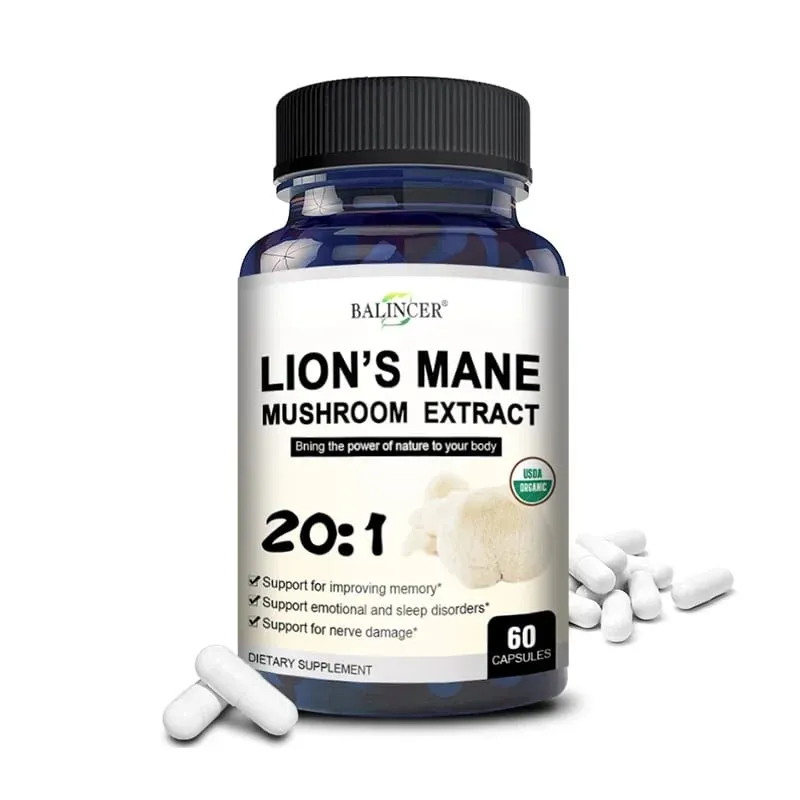 Lion's Mane - Nootropic Brain Memory & Boosts Immune System & Stress Relief Mood and Sleep Health Fights Stress Non-GMO
