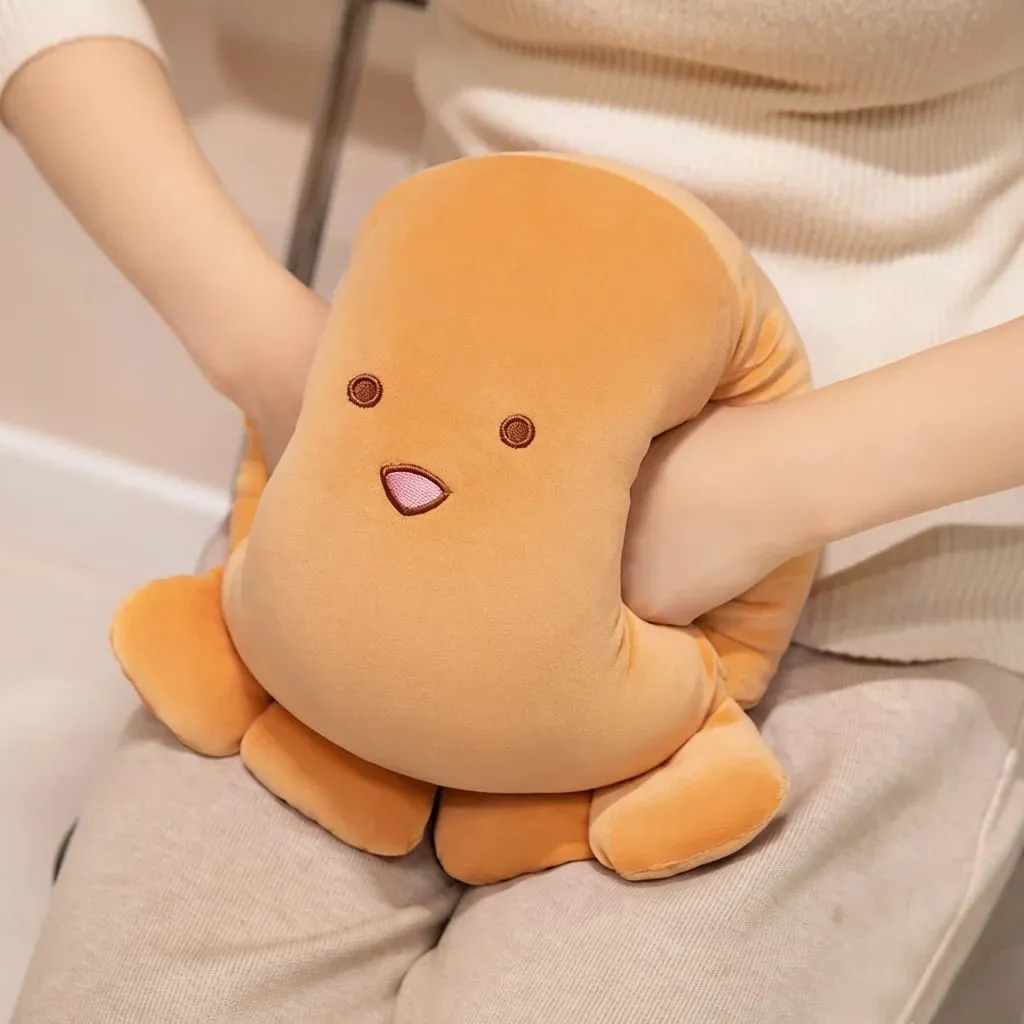 35cm Bantal Mewah Sotong Lembut Sumbat Bentuk Bola Haiwan Akuatik Tangan Hangat dengan Lubang Lebih Panas Muka Comel Plushie Sokongan Belakang — image 3