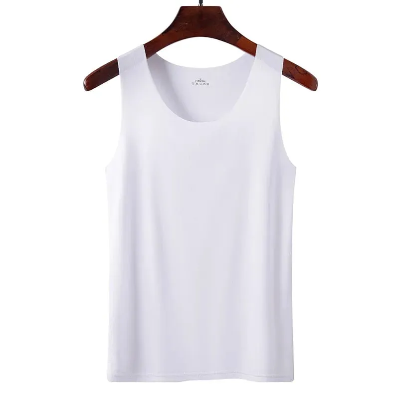 1pcs Ice Silk Tank Tops Seamless Mens Vest Sleeveless Sport Bodysuit Vest Clothing Women Casual Summer Tank Undershirts Cool Gym