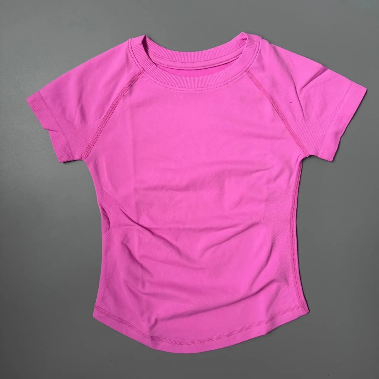 Women Elastic Slim Short Sleeve T-Shirt Soft Breathable Casual Top for Gym Yoga Jogging Fitness Daily Wear — image 18
