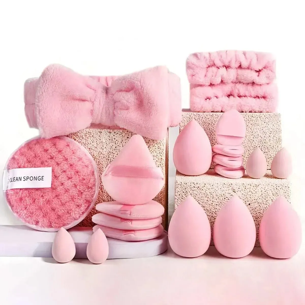 33pcs beauty set makeup kit large and small beauty sponges for flawless makeup application and removal of makeup full set — image 5