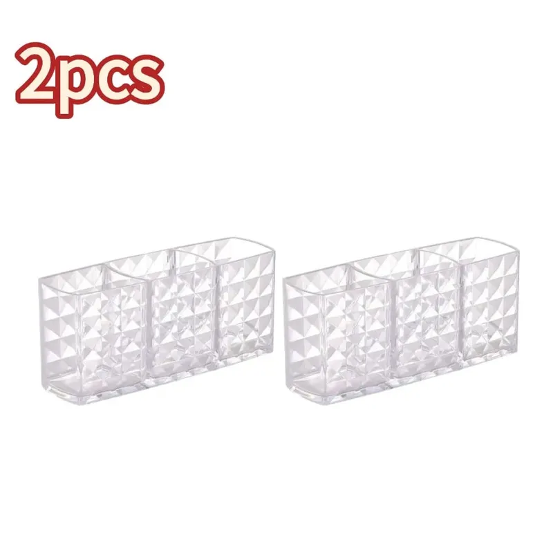 3 Slots Makeup Brush Holder Makeup Organizer Cosmetic Storage Box Lipstick Eyebrow Pencil Display Stand Acrylic Transparent Box — image 8
