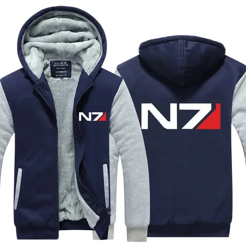 Effect N7 Hoodies Jacket Zipper Thickened Fleece Men's Winter Casual Fashion Men Women Anime Game Unisex N7 hoodie sweatshirt — image 11