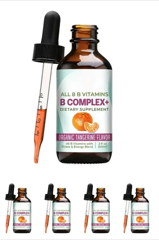 Vitamin B Complex Liquid Drops Supplement Vegan B1 B2 B3 B5 B6 Biotin Folate and Choline Plus Blend for Energy Support 60ml — image 11