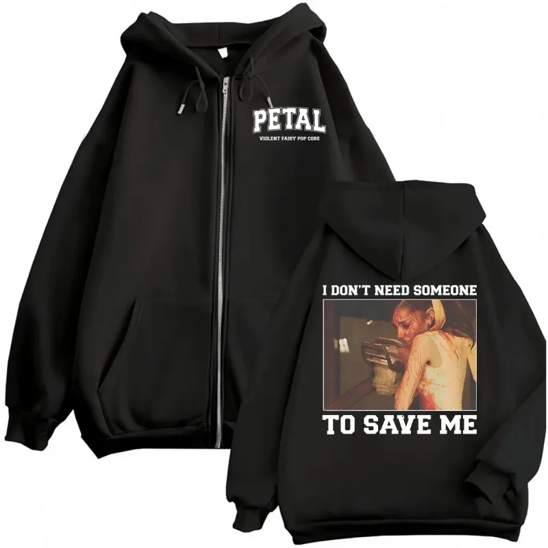 Ariana Grande Petal Core I Don’t Need Someone To Save Jacket Sweatshirts Coats Men Women Casual Cozy High Quality Zipper Hoodies — image 1