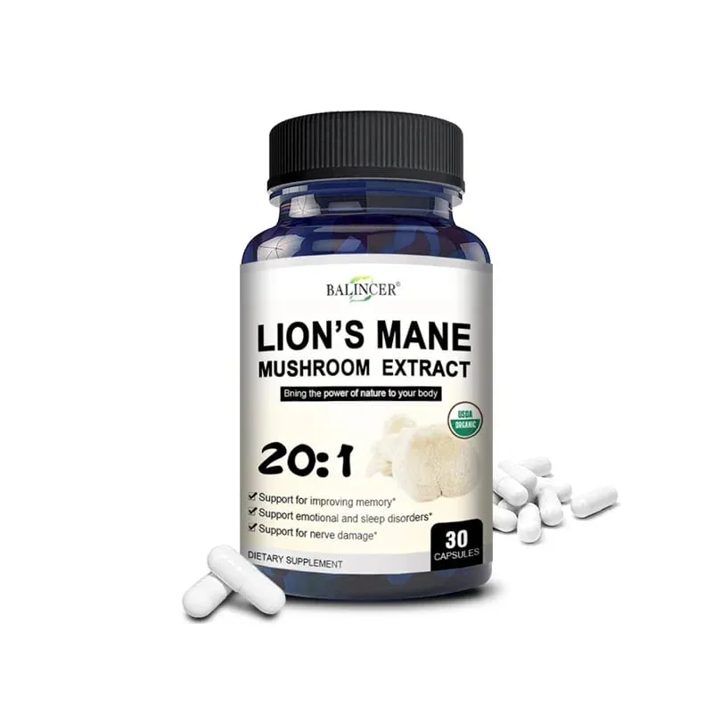 Lion's Mane - Nootropic Brain Memory & Boosts Immune System & Stress Relief Mood and Sleep Health Fights Stress Non-GMO