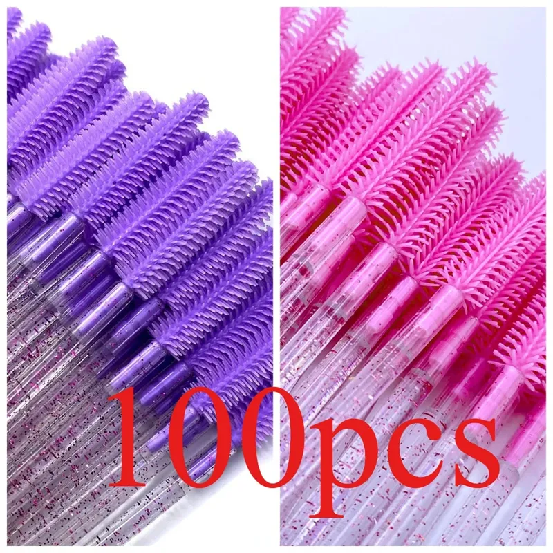 50/100 Pcs Silicone Crystal Mascara Wands Disposable Diamond Eyelash Brushes Comb Beauty Makeup Brush Tools for Women — image 16