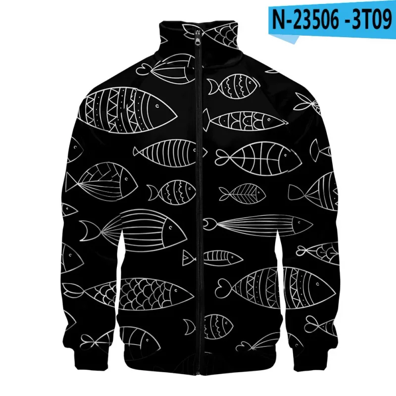 Popular Marine animals dolphin 3D Print Zipper Raglan Jacket Windbreaker Boys/Girls Comfortable Stand Collar Jackets Coats — image 32