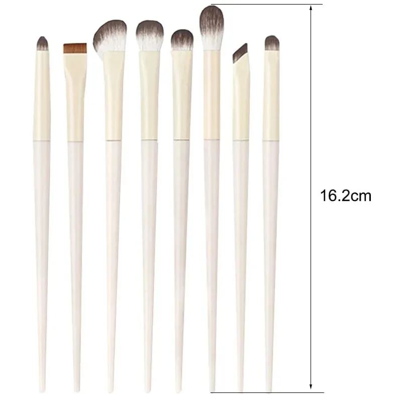 5/6/8/10pcs Natural Eye Makeup Brushes Set Detail Eyeshadow Brush Makeup Brush White Ultra Soft Eyeshadow Eyeliner Makeup Tool — image 2