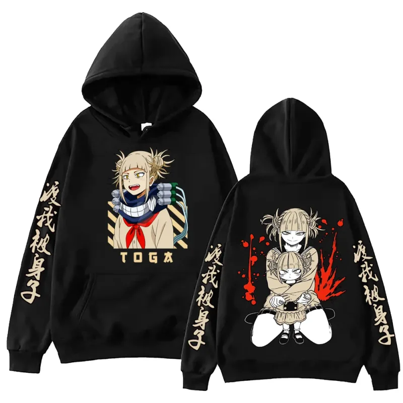 2025 Anime My Hero Academia Himiko Toga Hoodies Harajuku Pullover Tops Man Woman Fans Gift Long sleeve Oversized Sweatshirt — image 1