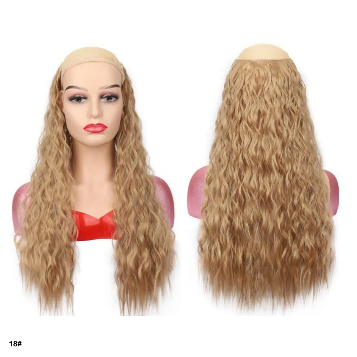 Synthetic Curly Hair Extensions Clip in One Piece 4Clips Deep Wave Long Hairpieces for Women Daily Use Party Hair Accessory — image 22