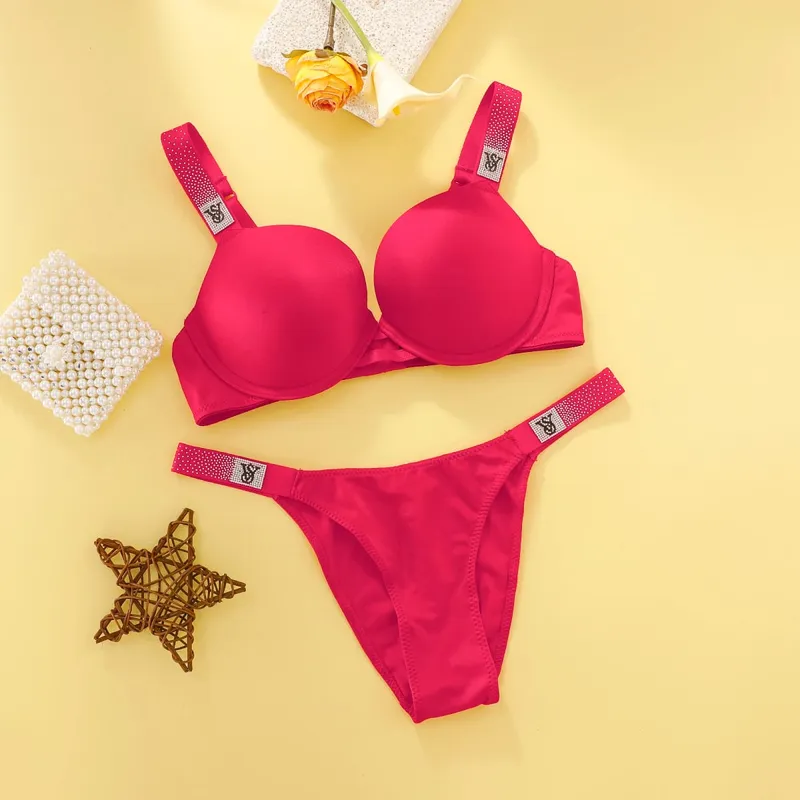 Victoria's Secret New Fashion Lace Push Up Bra Panty Set Sexy Lingerie Underwired Sleepwear Plus Size Women Adjustable Straps — image 5