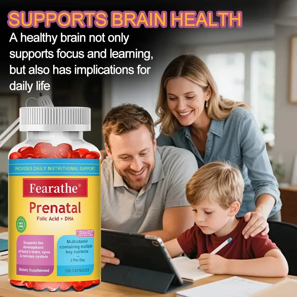 Prenatal Multivitamin with Biotin and Folic Acid for Enhanced Nutrient Absorption Gluten-free Non-GMO 120 Capsules — image 2