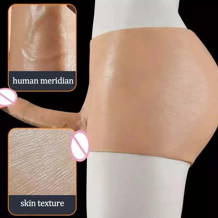 Realistic Hollow Feeling Silicone Skin Dildo Pants soft Penis Sleeve for Couples Strapon Sex toys dick men gay18 Panties Lesbian — image 5