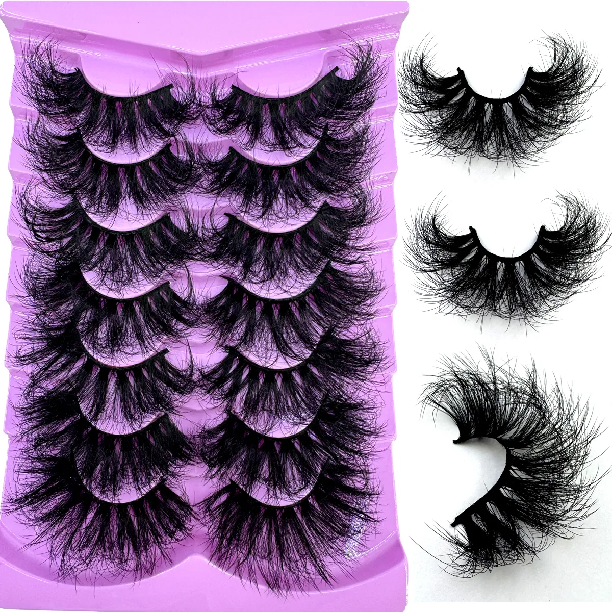 7 Pairs Fluffy Lashes 10-25mm 3D Mink Lashes Long Thick Natural False Eyelashes Wholesale Lashes Vendors Makeup Mink Eyelashes — image 2