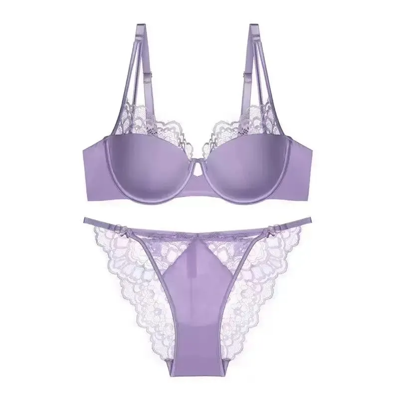 New Arrival Delicate Soft Underwire Leopard Print Thin Cup Underwear Set Push Up Anti Sagging Side Fat Control Comfort Bralette — image 5