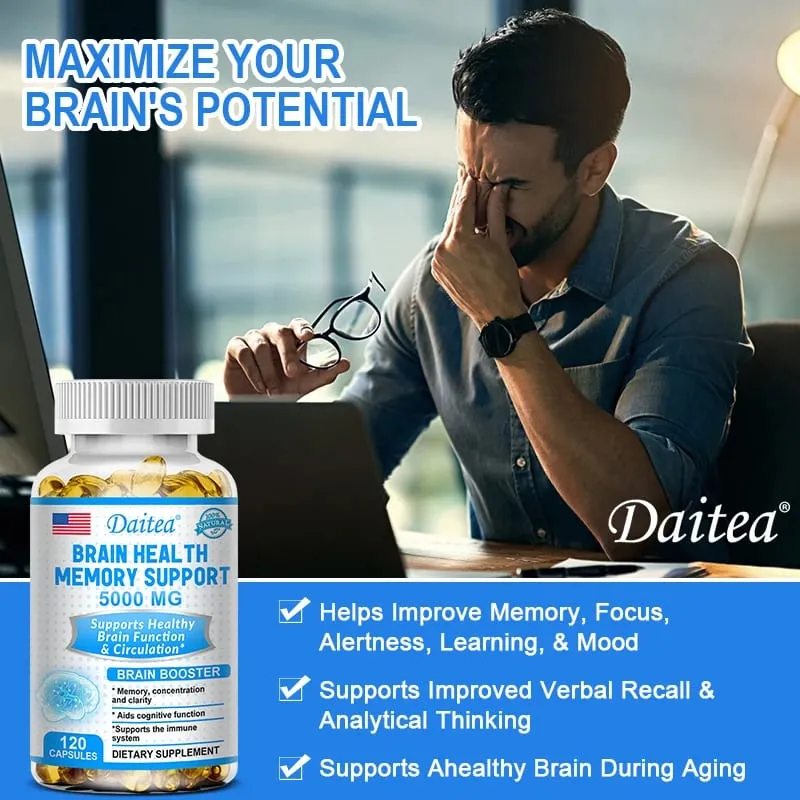 Brain Health Nootropic Capsules 5000mg Boost Memory Focus & Clarity Cognitive Function & Blood Circulation Mental Performance — image 4