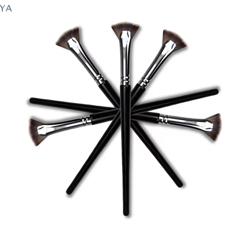 [Y]1PC Fan-shaped Eyelash Brush Soft No Shedding Beauty Eyelash Makeup Brushes Mascara Highlighter Powder Smudge Tool