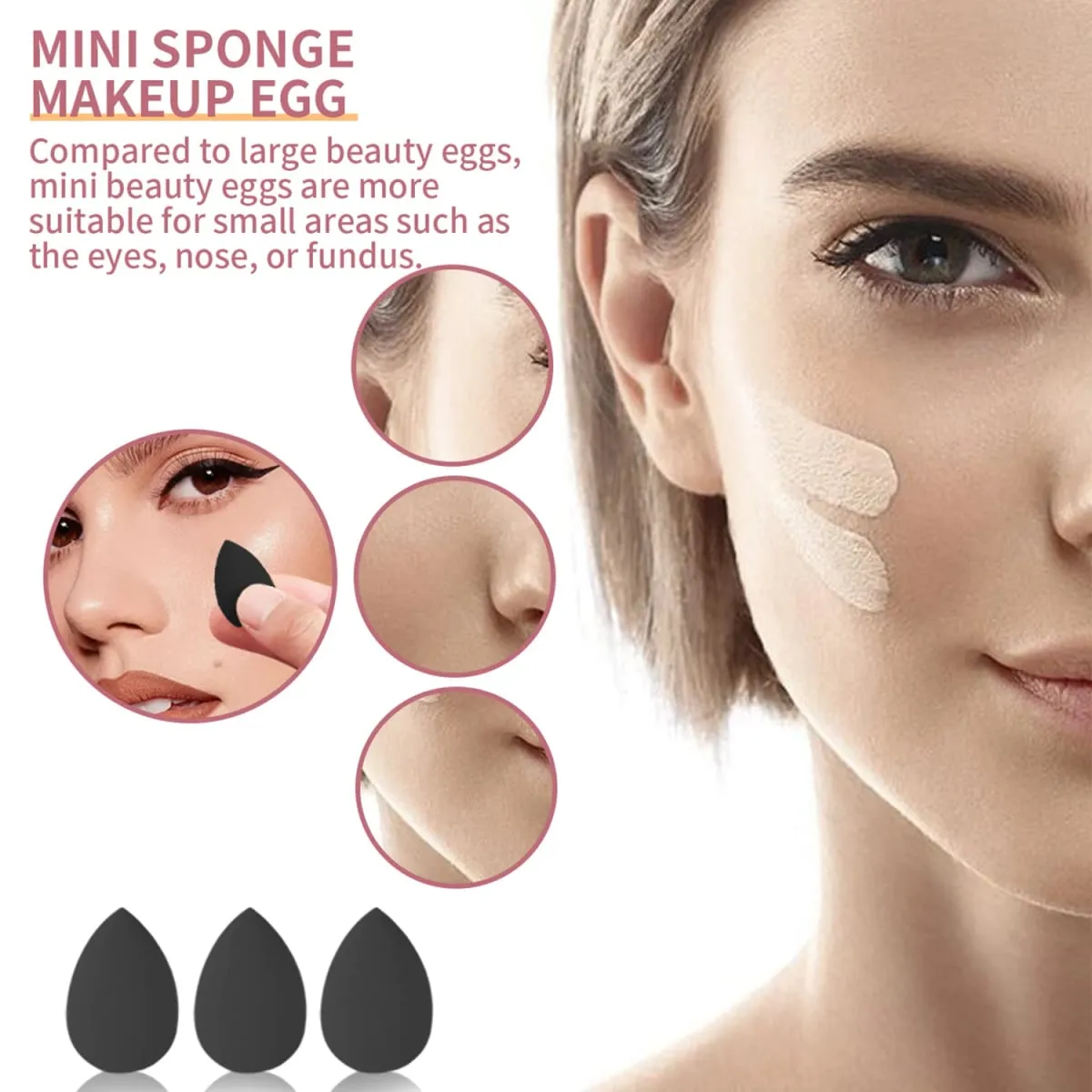 37Pcs Makeup Tool Kit 20Pcs Makeup Brushes With Hairband Wristband Powder Puff Facial Sponge — image 6