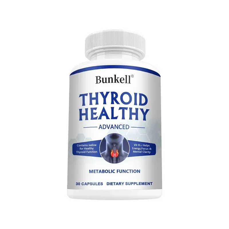 Thyroid Support Complex Capsules - with Iodine Selenium Zinc L-Tyrosine & Ashwagandha - Energy Metabolism & Cognitive Support