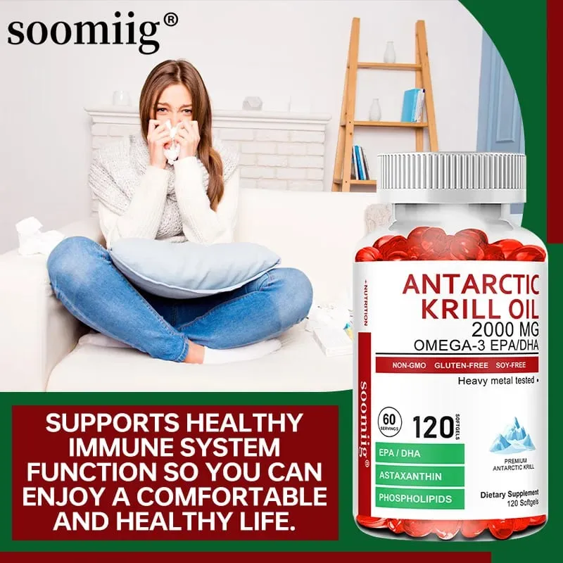 Antarctic Krill Oil 2000 Mg Capsules | 3X Strength Natural Source of Omega-3 EPA DHA with Astaxanthin Phospholipids Supplement — image 5
