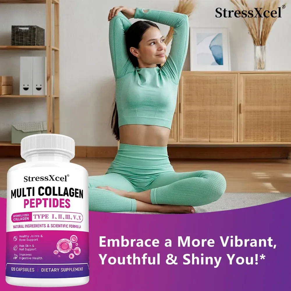 Multi Collagen Peptides Capsules Type I II III V X Biotin Anti-Aging Skin Hair Nails Joints Gut & Immunity Support — image 3