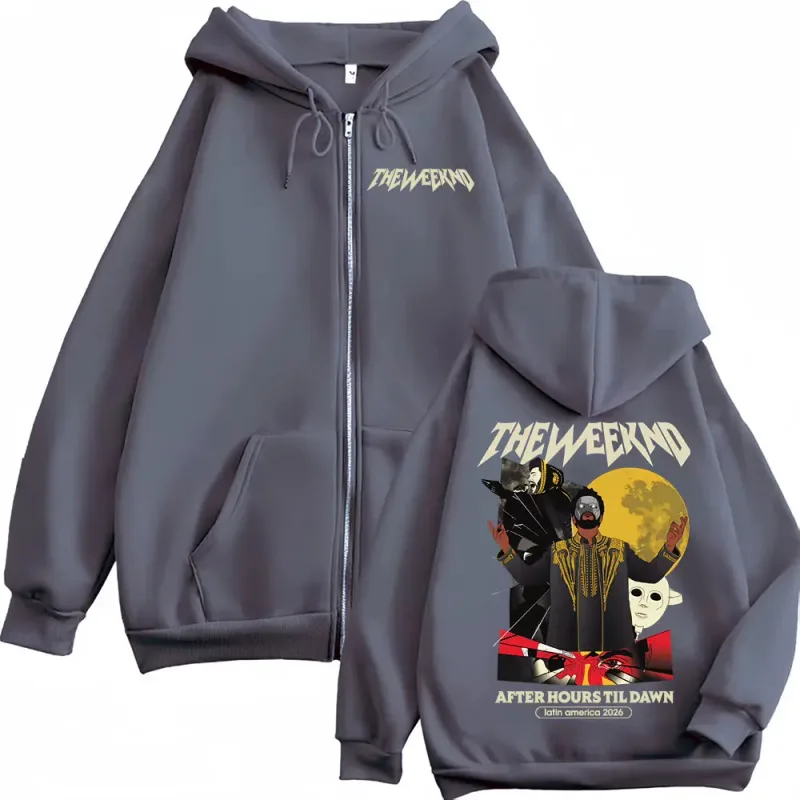 The Weeknd After Hours Til Dawn 2026 Jacket Sweatshirt Men Women Casual Fleece Zip Up Hoodies Hip Hop Style Punk Zipper Pullover — image 3